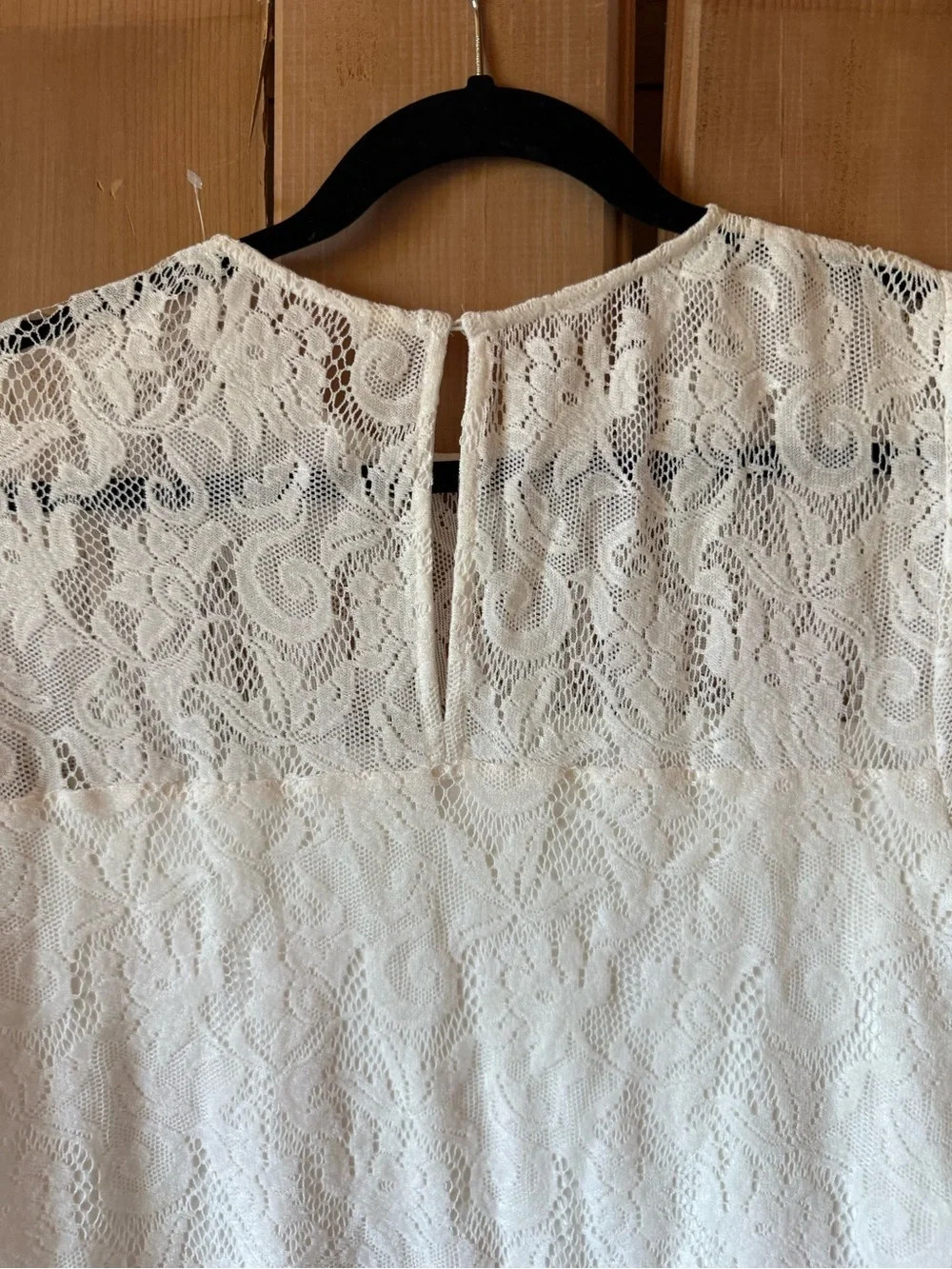 Anthropologie Cottagecore White Lace Puff Sleeve Top Like New Small
